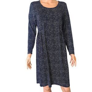 J. Jill Wearever Collection dress Stretch Womens Sz SM Black White below knee